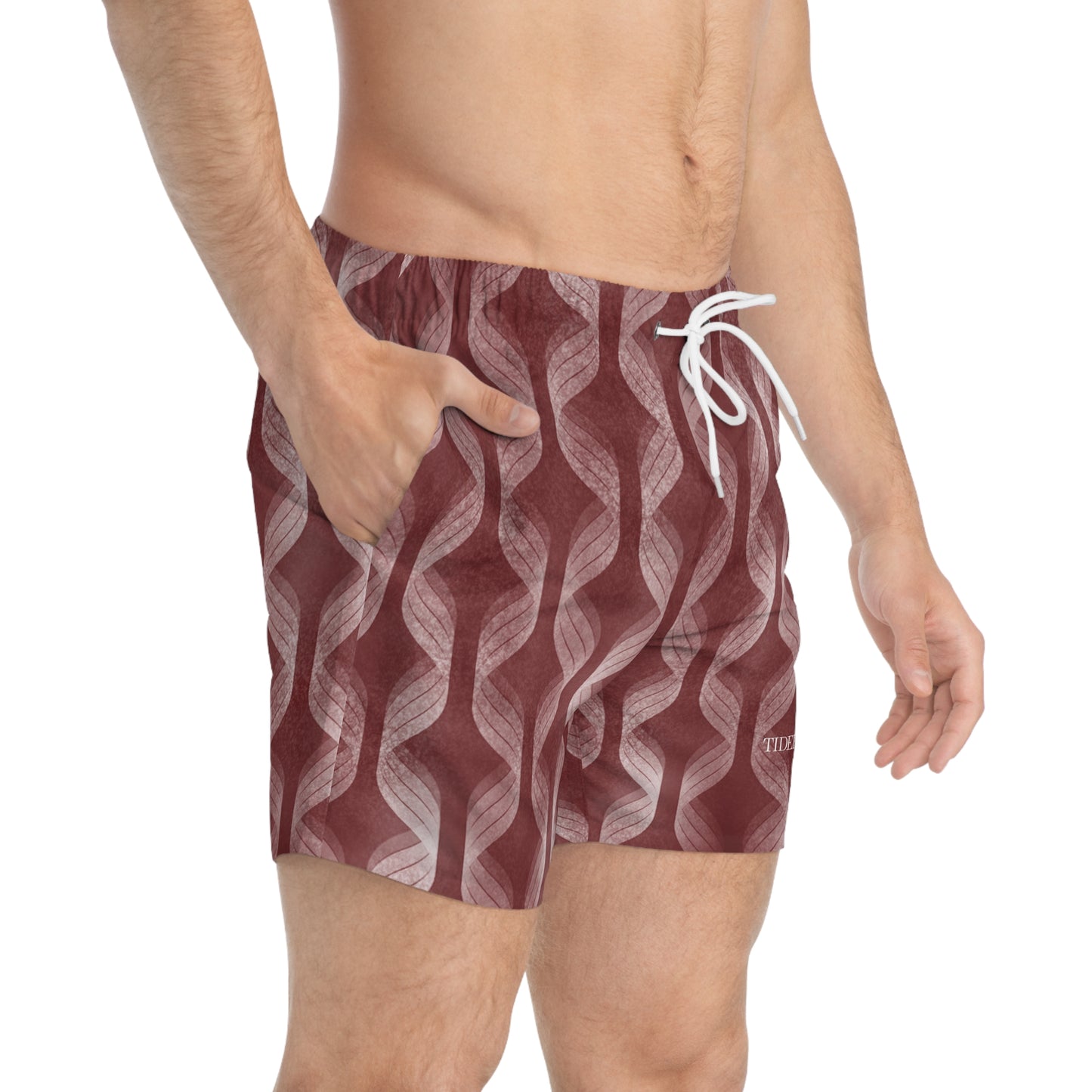Crimson Wave Swim Shorts