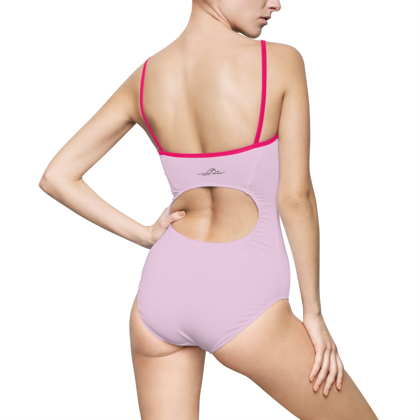 Pink Flame Backless Swimsuit