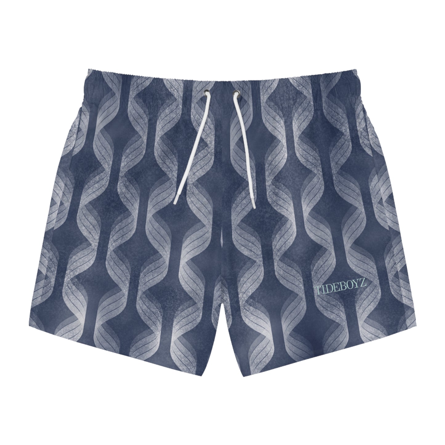 Navy Wave Stripe Swim Shorts