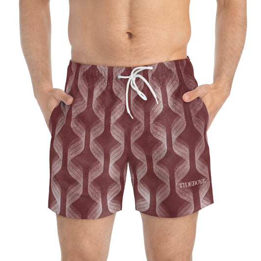 Crimson Wave Swim Shorts